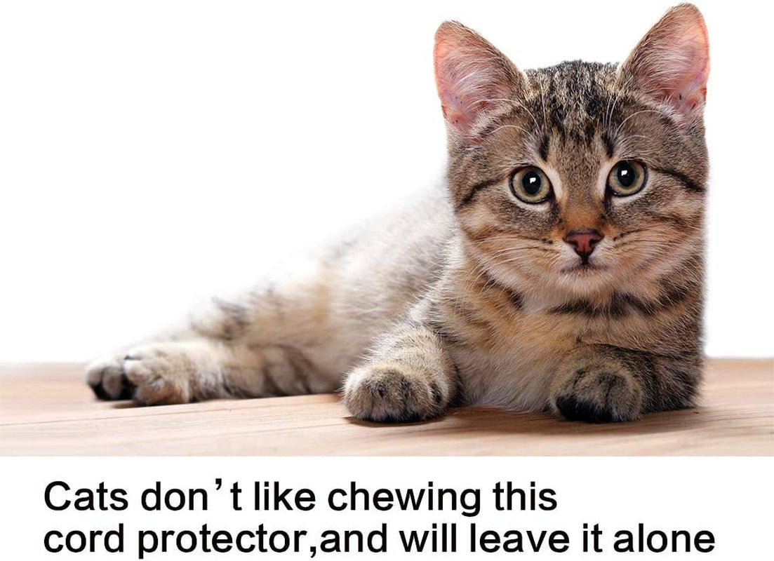 10Ft - 3/4 Inch Cord Protector Wire Loom Tubing Cable Sleeve Split Sleeving for USB Cable Power Cord Audio Video Cable – Protect Cat from Chewing Cords - Black