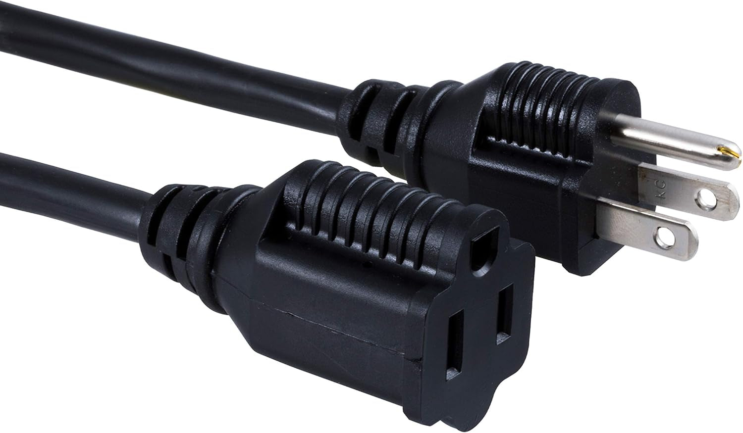 15 Ft Extension Cord, Double Insulated, Indoor/Outdoor, General Purpose, 3 Wire, 16 Gauge, Ideal for Outdoor Lighting, UL Listed, Black, 36824-T1