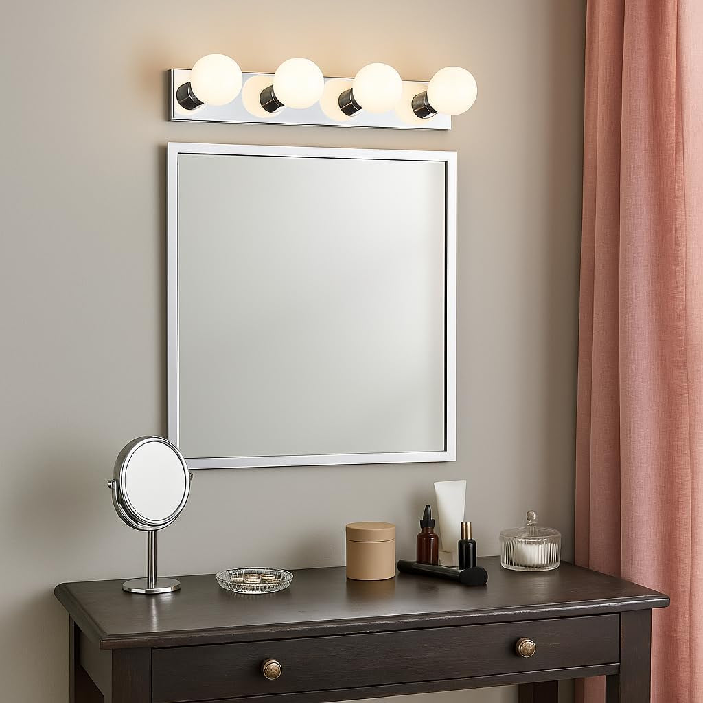 500892 4 Light Vanity Light, Polished Chrome, 24"