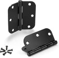 42 Pack Black Door Hinges, 3.5" X 3.5" Square W 5/8" Radius Corner Interior Door Hinges with Black Finish